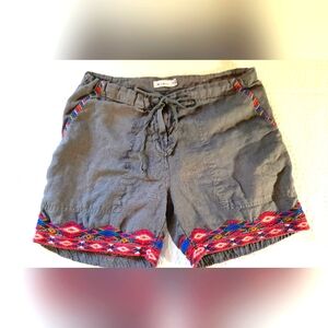SALE Johnny Was JW Los Angeles Embroidered Shorts XSmall